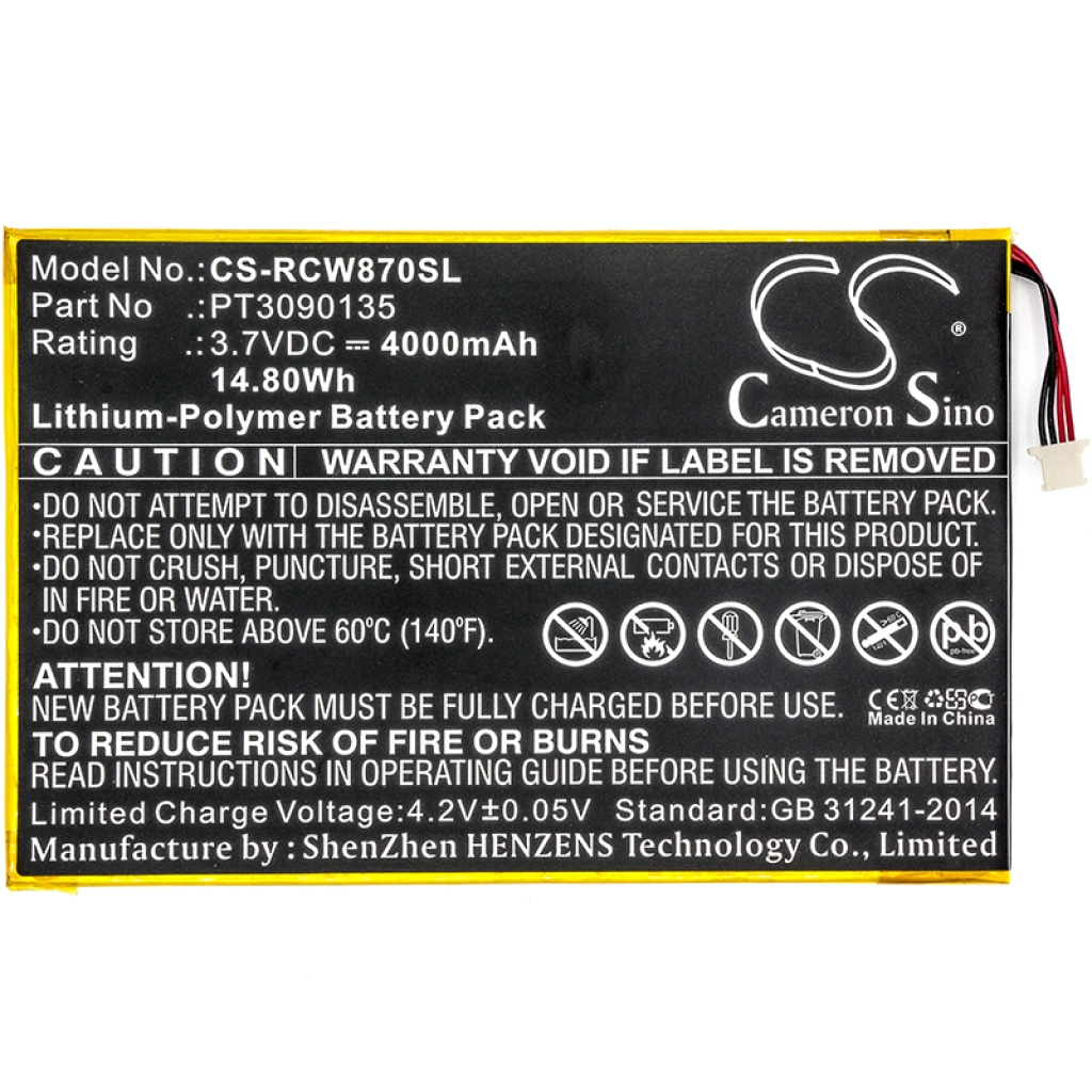 Batería de la tableta Rca CS-RCW870SL