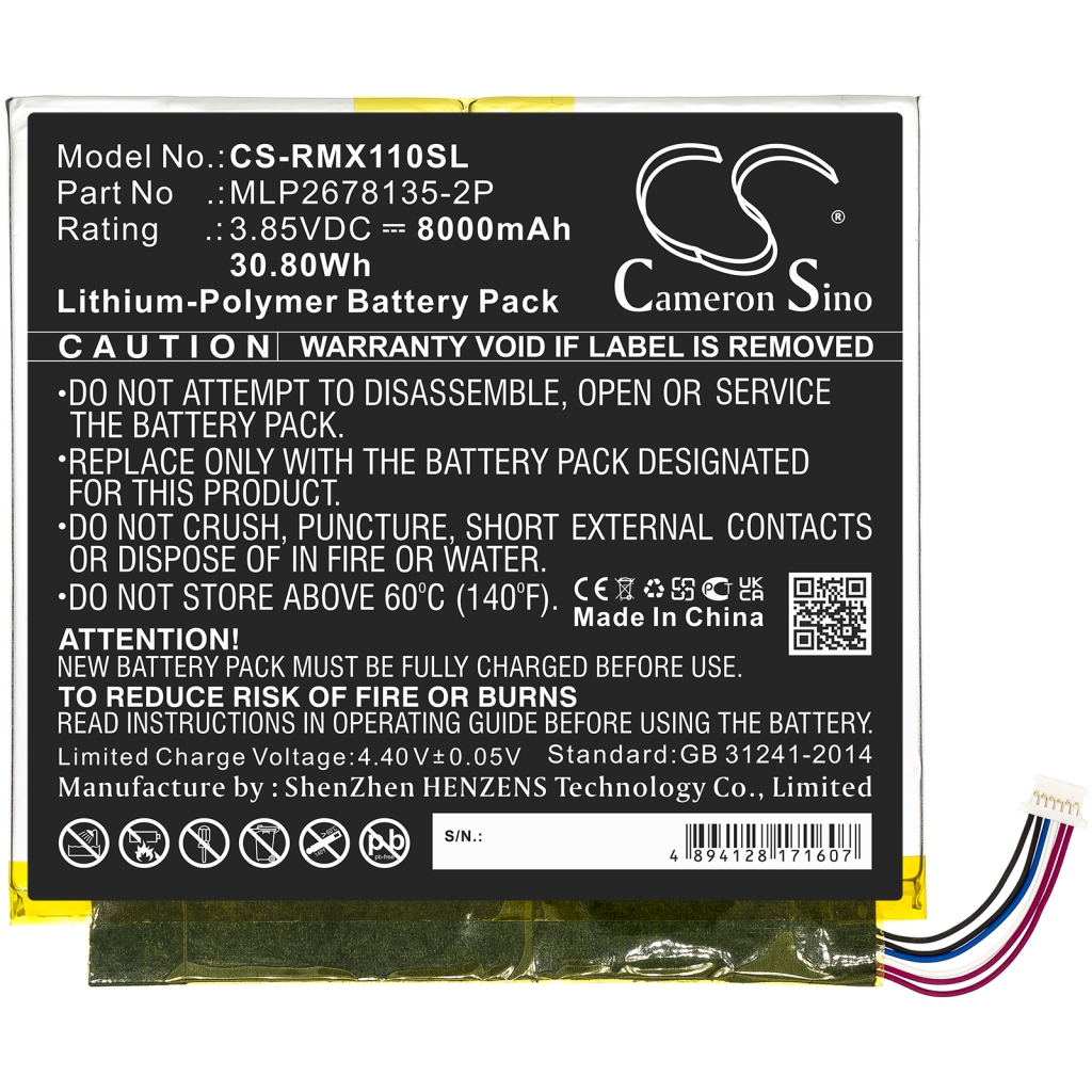 Batería de la tableta Verizon CS-RMX110SL