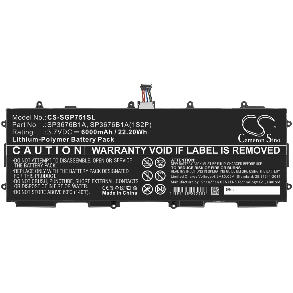 Batería de la tableta Samsung CS-SGP751SL