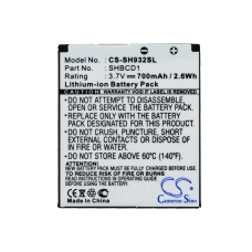 Reemplazo de batería compatible para Sharp SHBCD1