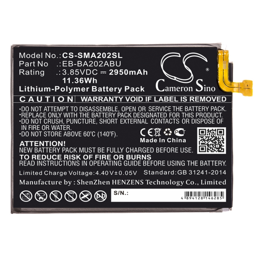 Batería del teléfono móvil Samsung CS-SMA202SL