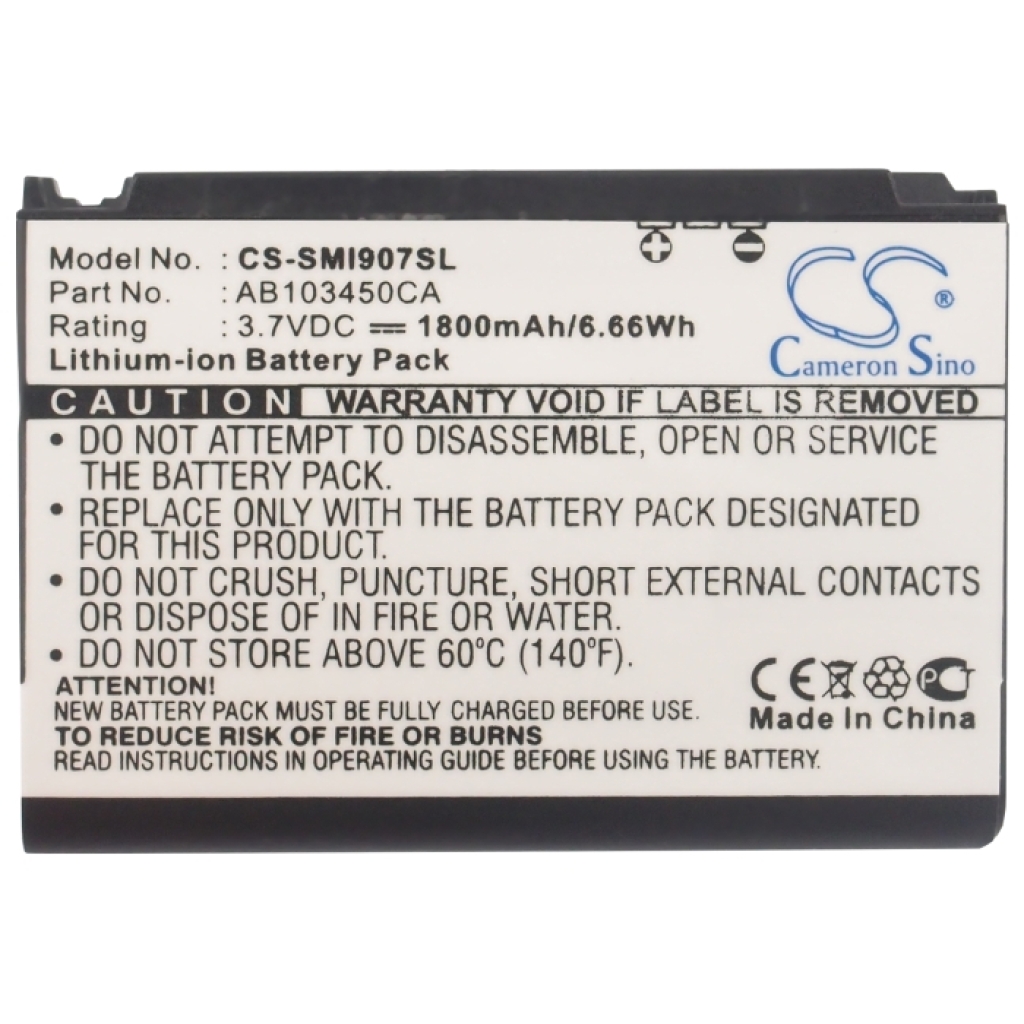 Batería del teléfono móvil Samsung Epix SGH-i907
