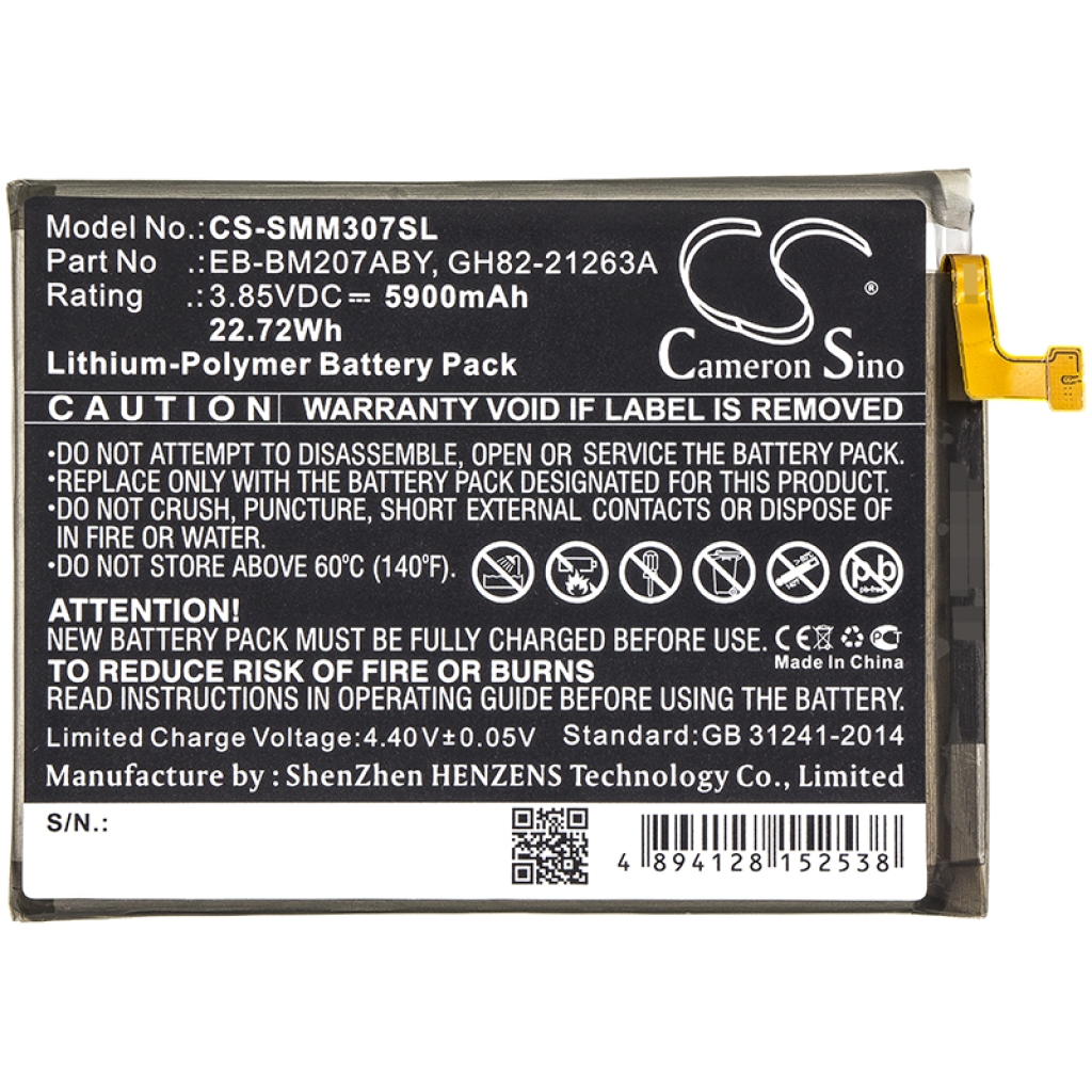Batería del teléfono móvil Samsung CS-SMM307SL