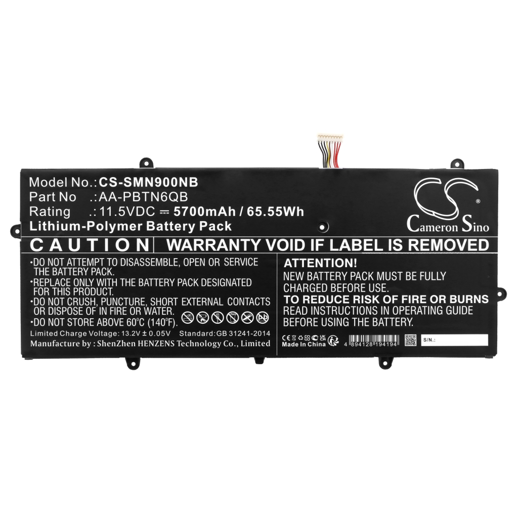 Batería para portátil Samsung CS-SMN900NB