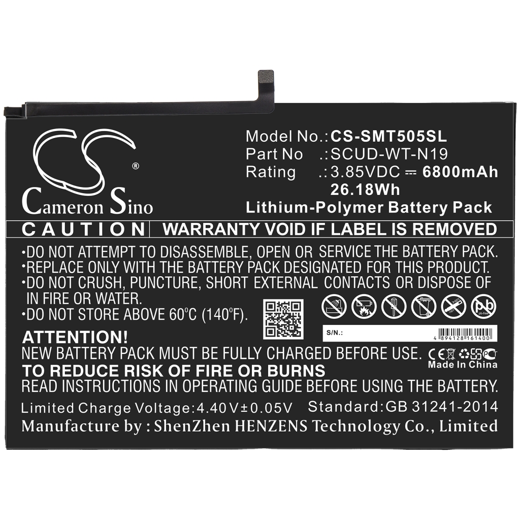 Batería de la tableta Samsung CS-SMT505SL