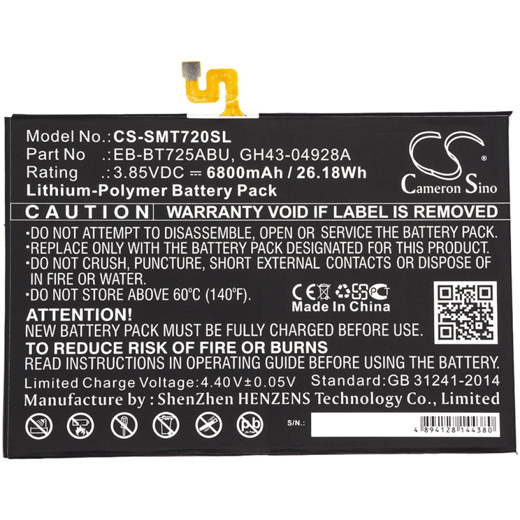 Batería de la tableta Samsung CS-SMT720SL