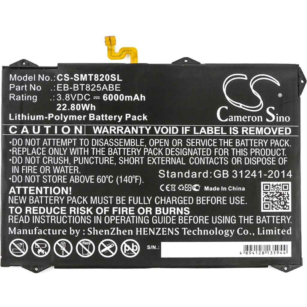 Batería de la tableta Samsung CS-SMT820SL