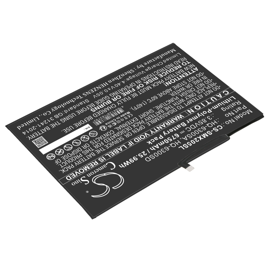 Batería de la tableta Samsung CS-SMX205SL