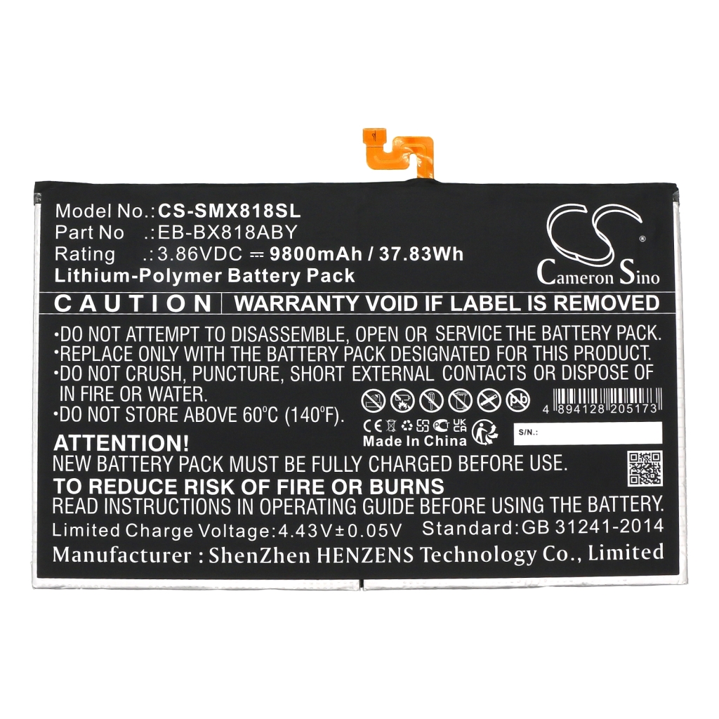 Batería de la tableta Samsung CS-SMX818SL