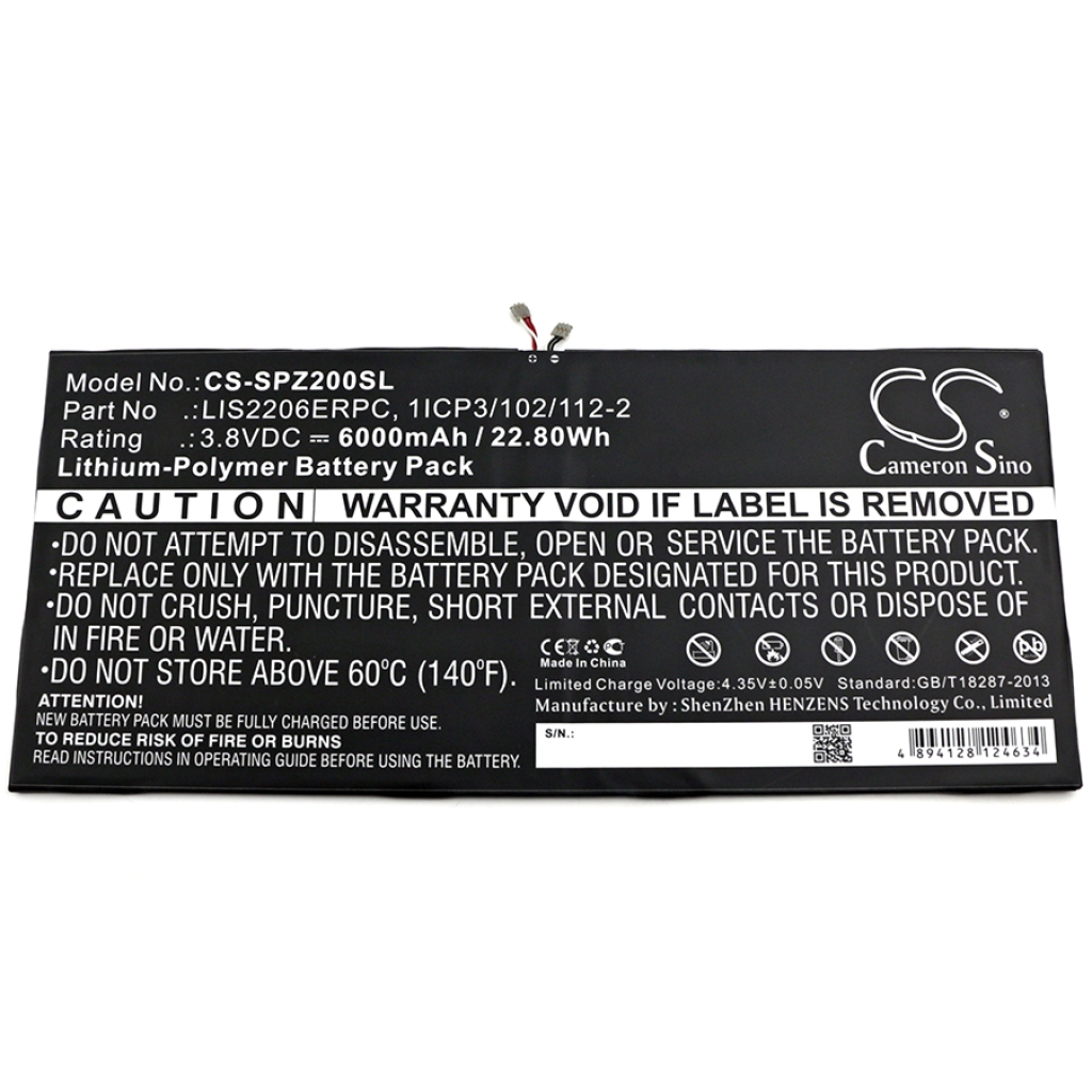 Batería de la tableta Sony CS-SPZ200SL