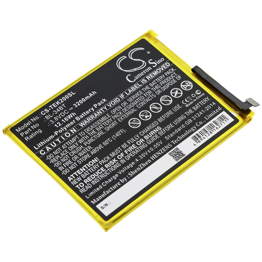 Batería del teléfono móvil Tecno CS-TEK200SL