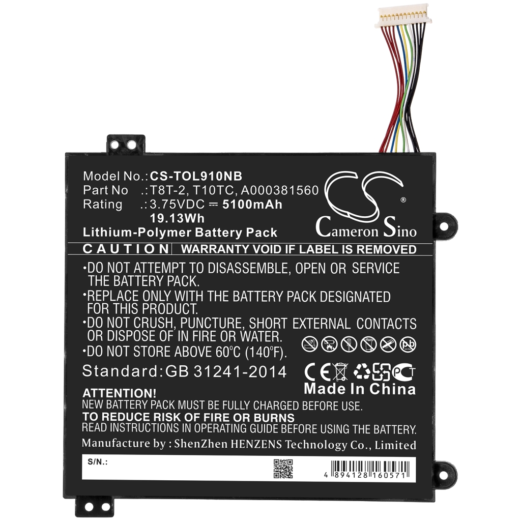 Batería para portátil Toshiba CS-TOL910NB