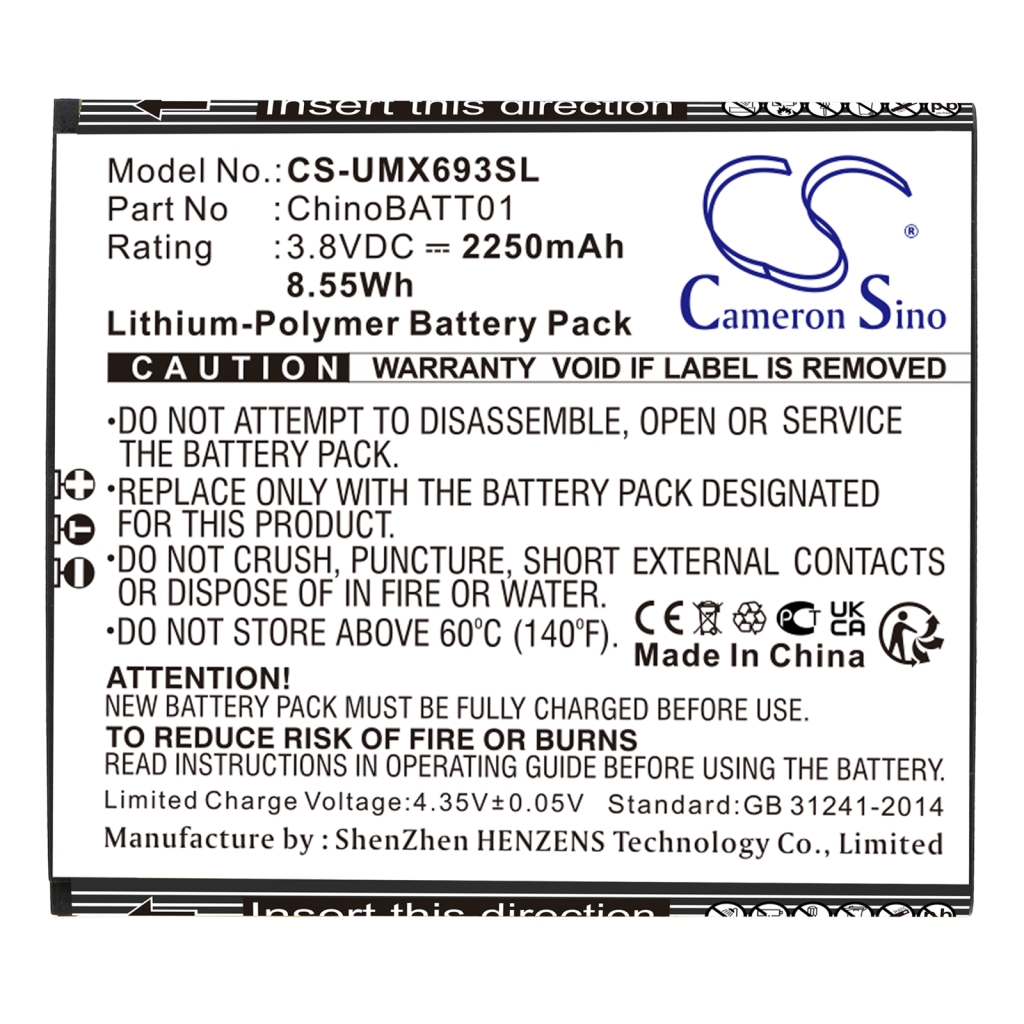 Batería del teléfono móvil Umx CS-UMX693SL