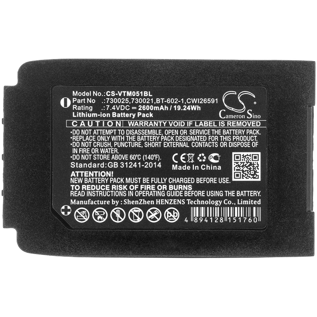 Batería de código de barras, escáner Vocollect Talkman T2