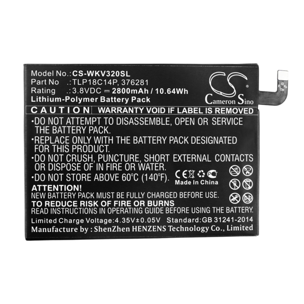 Batería del teléfono móvil Wiko CS-WKV320SL