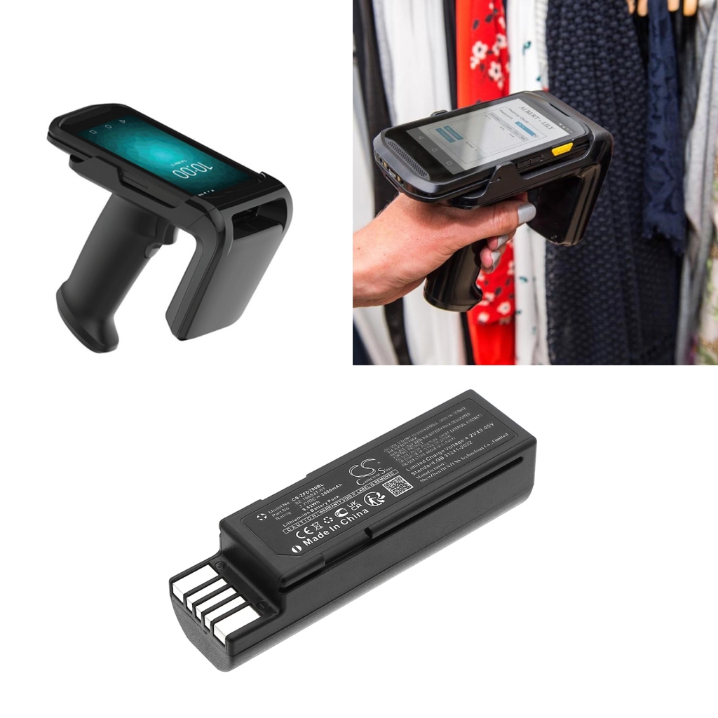Batería de código de barras, escáner Zebra RFD2000