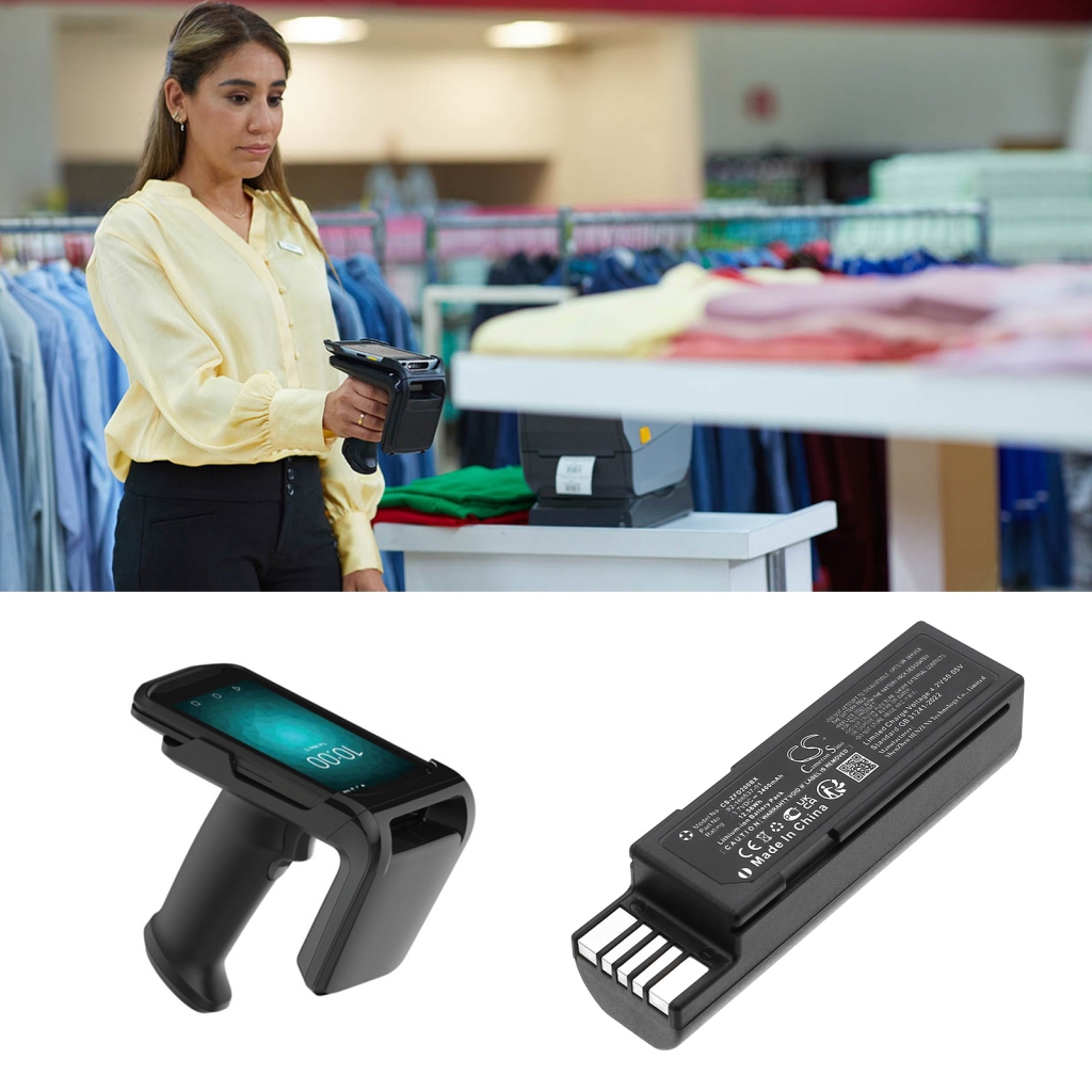 Batería de código de barras, escáner Zebra RFD2000