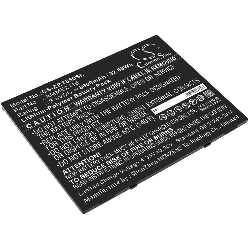 Batería de la tableta Zebra CS-ZRT550SL