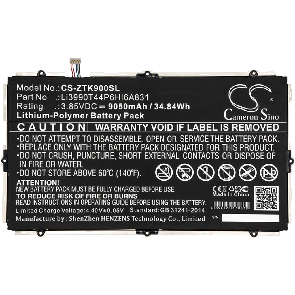 Batería de la tableta ZTE CS-ZTK900SL