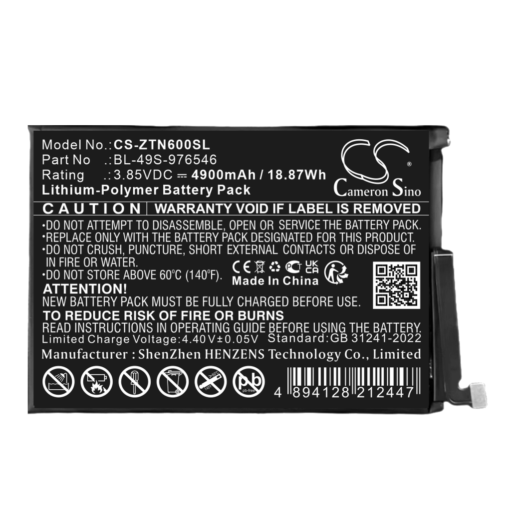 Batería del teléfono móvil ZTE CS-ZTN600SL