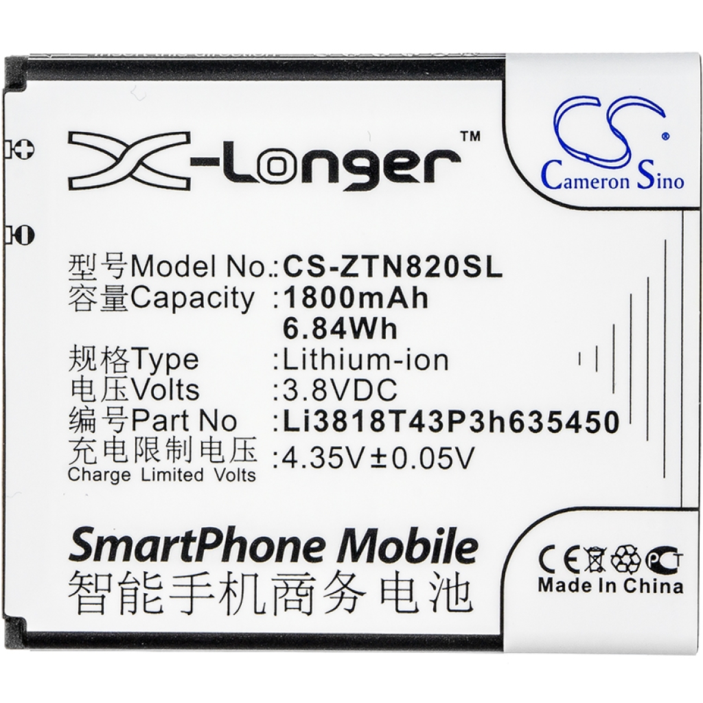 Batería del teléfono móvil ZTE CS-ZTN820SL