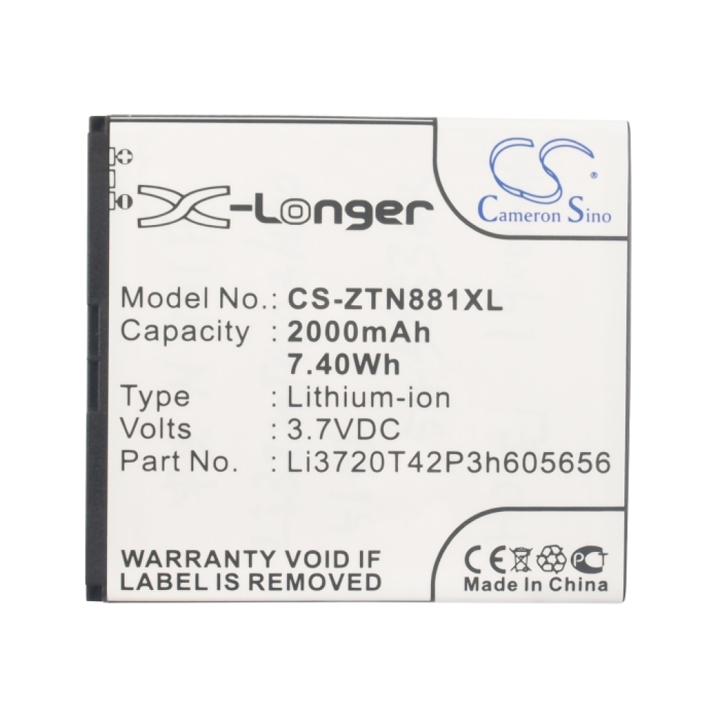 Batería del teléfono móvil ZTE CS-ZTN881XL