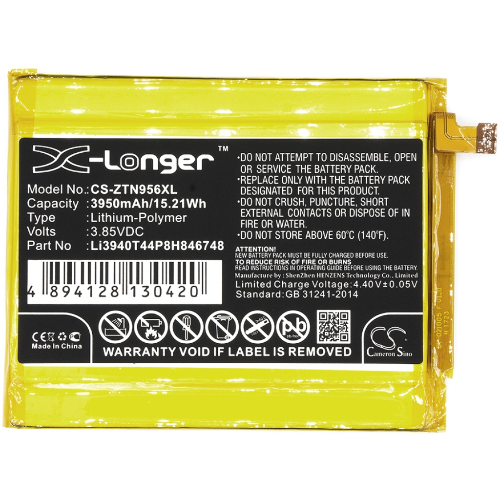 Batería del teléfono móvil ZTE CS-ZTN956XL