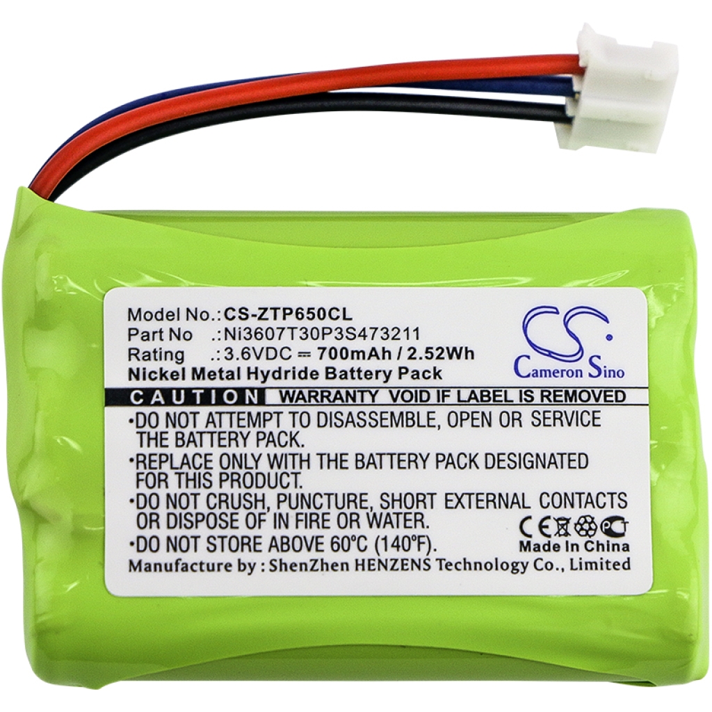 Batería para teléfono inalámbrico ZTE CS-ZTP650CL