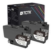 TCTK Cartuchos de tinta LC-427XL pack de 2 Negro compatible con Brother HL-J 6010 DW, para MFC-J 5955 DW, para MFC-J 6950, para MFC-J 6955 DW, para MFC-J 6957 DW DWT, sustituye LC427XLBK