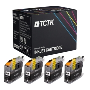 TCTK Cartuchos de tinta LC123BK pack de 4 Negro compatible con Brother DCP-J 132 W, para DCP-J 150, para DCP-J 152 W WR, para DCP-J 172 W, para DCP-J 4110 DW W, para DCP-J 552 DW, para DCP-J 752 DW