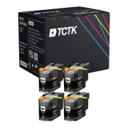 TCTK Cartuchos de tinta LC-22E pack de 4 Negro compatible con Brother MFC-J 5920 DW, sustituye LC22EBK