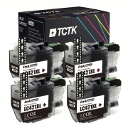 TCTK Cartuchos de tinta LC-421XL pack de 4 Negro compatible con Brother DCP-J 1050 DW, para DCP-J 1140 DW, para DCP-J 1800 DW, para MFC-J 1010 DW, sustituye LC421XLBK
