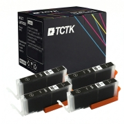 TCTK Cartuchos de tinta CLI-581XXLBK pack de 4 Negro compatible con Canon PIXMA TS 6100 6150 6151 6200 6220 6240 6241 6250 6251 6300 6350 6351 705 8100 8120 8150 8151 8152 8200, sustituye 1998C001