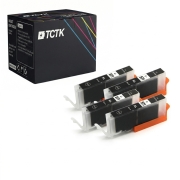 TCTK Cartuchos de tinta CLI-571XLBK pack de 4 Negro compatible con Canon PIXMA MG 5700 5750 5751 5752 5753 6800 6850 6851 6852 6853 7700 7750 7751 7752 7753, para PIXMA TS 5000, sustituye 0331C001