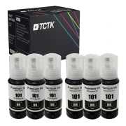 TCTK Cartuchos de tinta E-101BK E-101BK pack de 6 Negro compatible con Epson EcoTank L14150 L4150 L4160 L4260 L4266 L6160 L6170 L6176 L6190 L6260 L6270 L6276 L6290