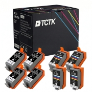 TCTK Cartuchos de tinta C-35BK C-36C pack de 8 4x Negro 4x Cian compatible con Canon PIXMA iP100 iP100B iP110, para PIXMA TR150 with battery