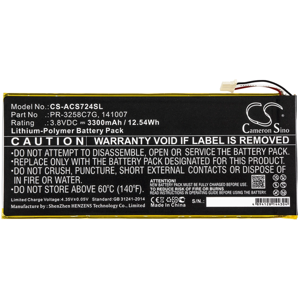 Batería de la tableta Acer CS-ACS724SL