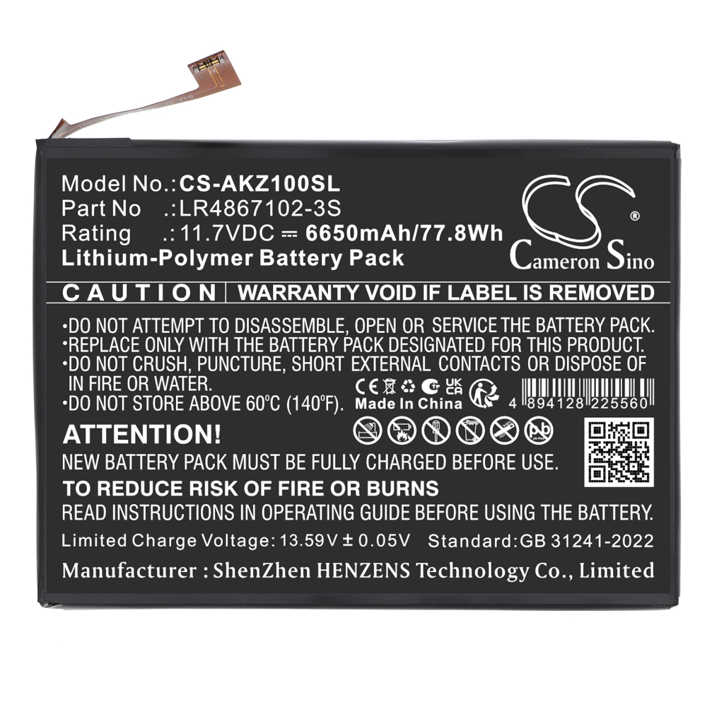 Batería compatible con Aokzoe CS-AKZ100SL