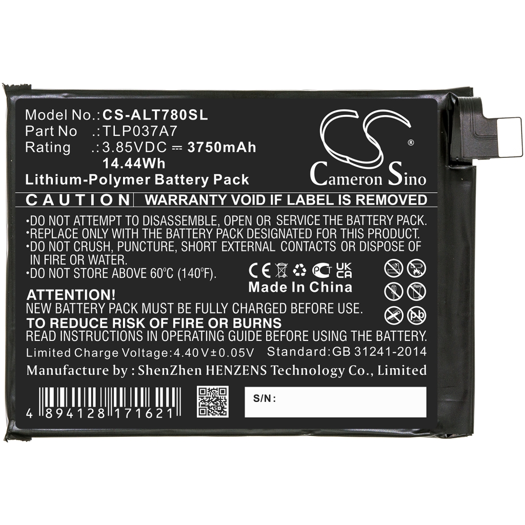 Batería del teléfono móvil Alcatel CS-ALT780SL