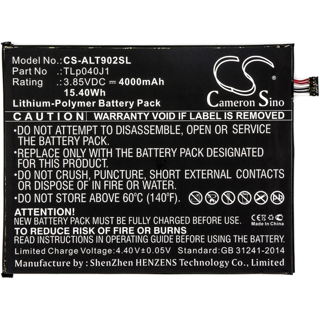Batería de la tableta Alcatel CS-ALT902SL