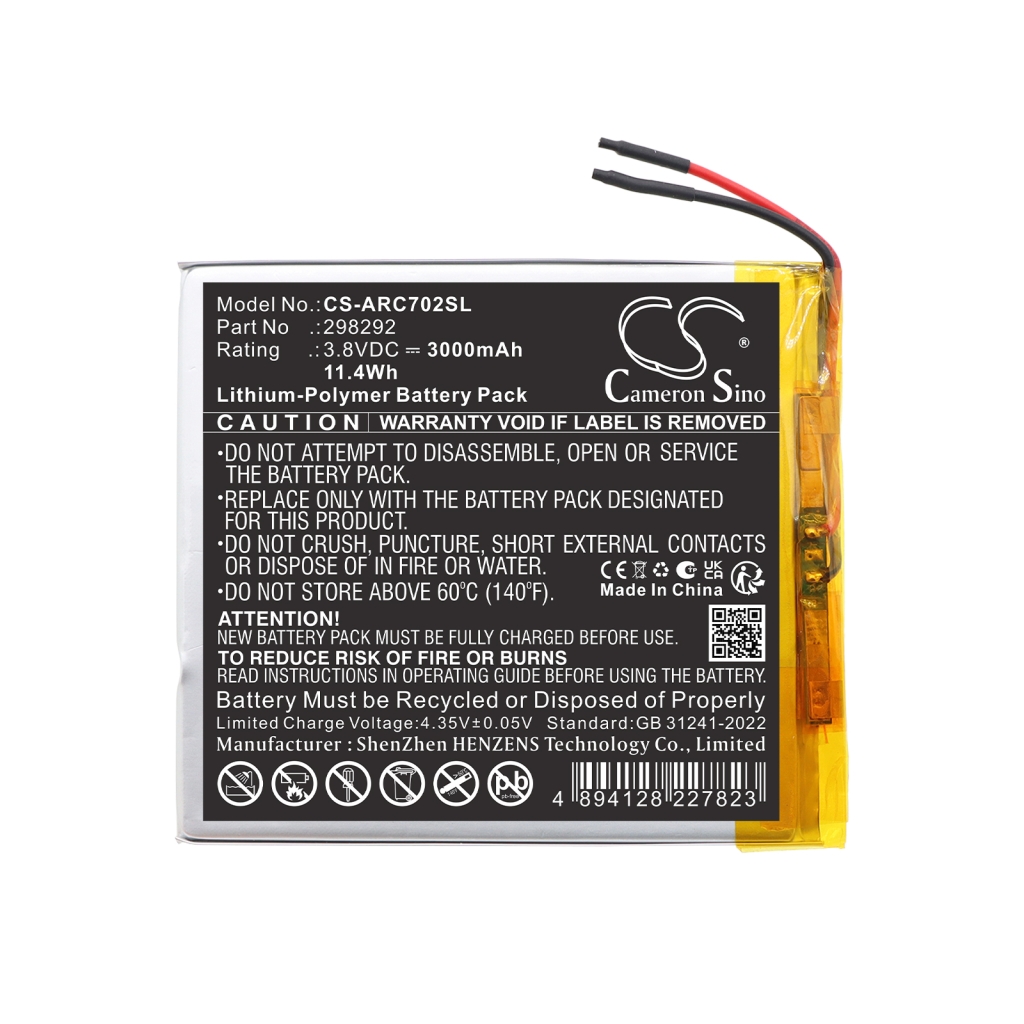 Batería compatible con Archos CS-ARC702SL
