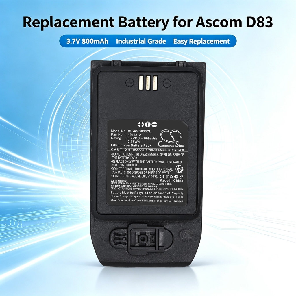 Baterías compatible con Ascom D83 D83 Messenger Talker CS-ASD830CL