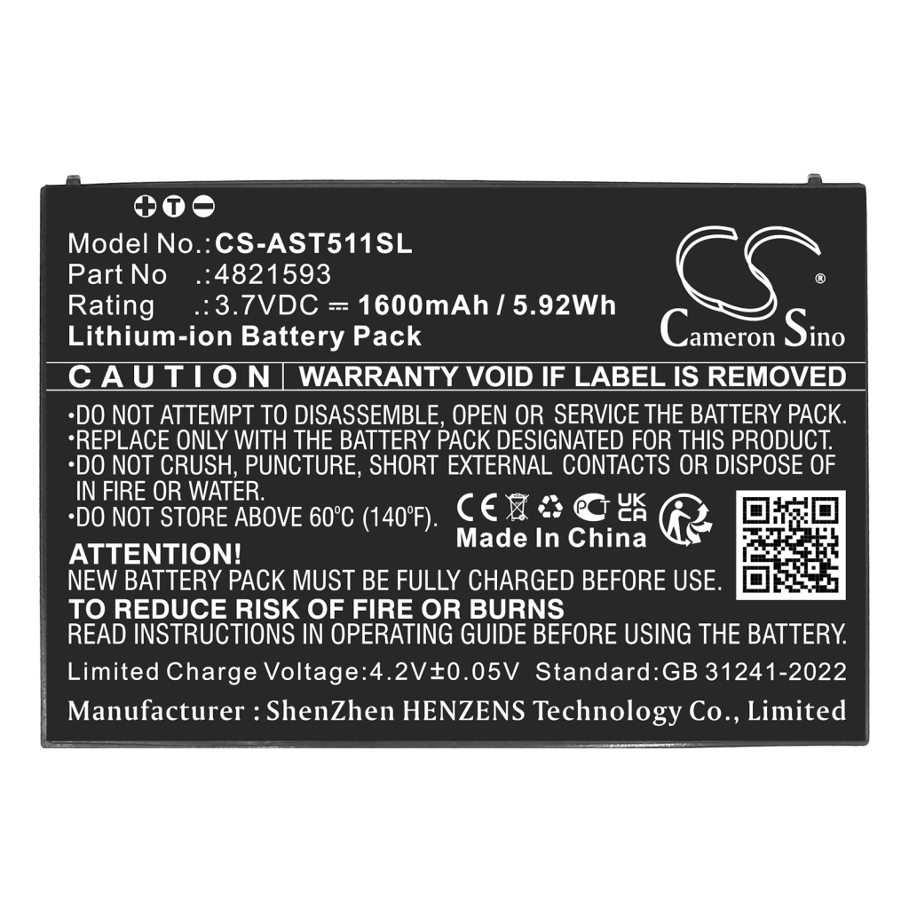 Batería de la cámara de seguridad del hogar Assa abloy CS-AST511SL