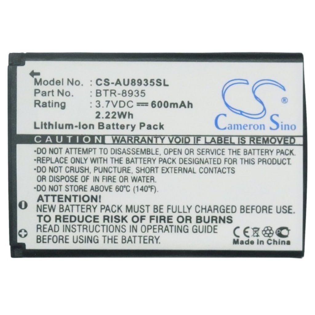 Batería CS-AU8935SL cara completa de etiqueta 3,7V 600mAh 2,22Wh Cameron Sino