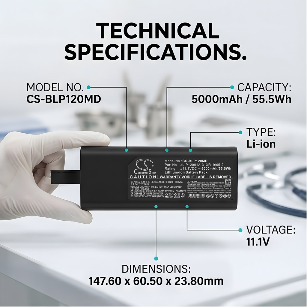 Batería compatible con Biolight CS-BLP120MD