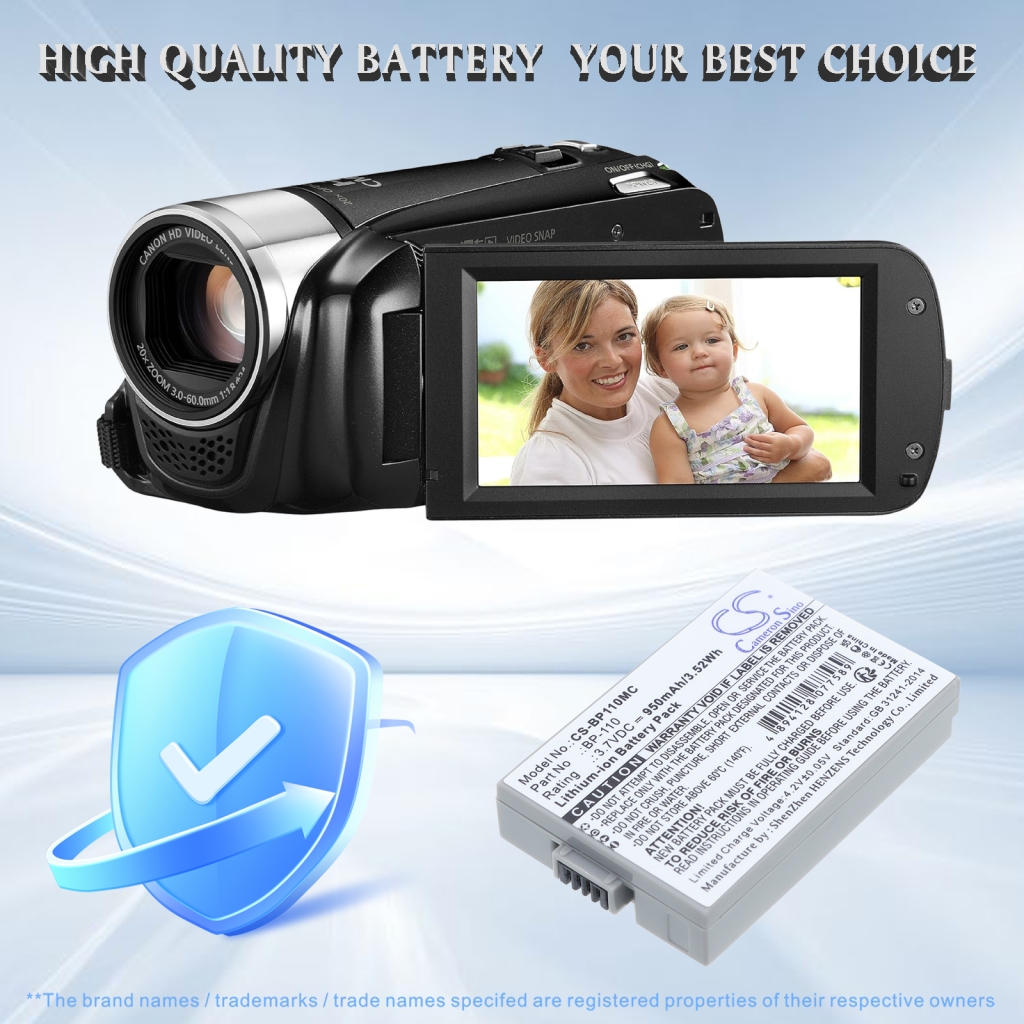 Batería compatible con Canon CS-BP110MC