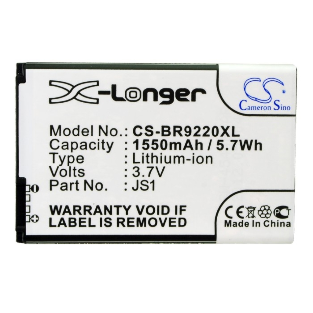 Cameron Sino X-Longer CS-BR9220XL – front label straight-on, 1550mAh/5.7Wh, 3.7V