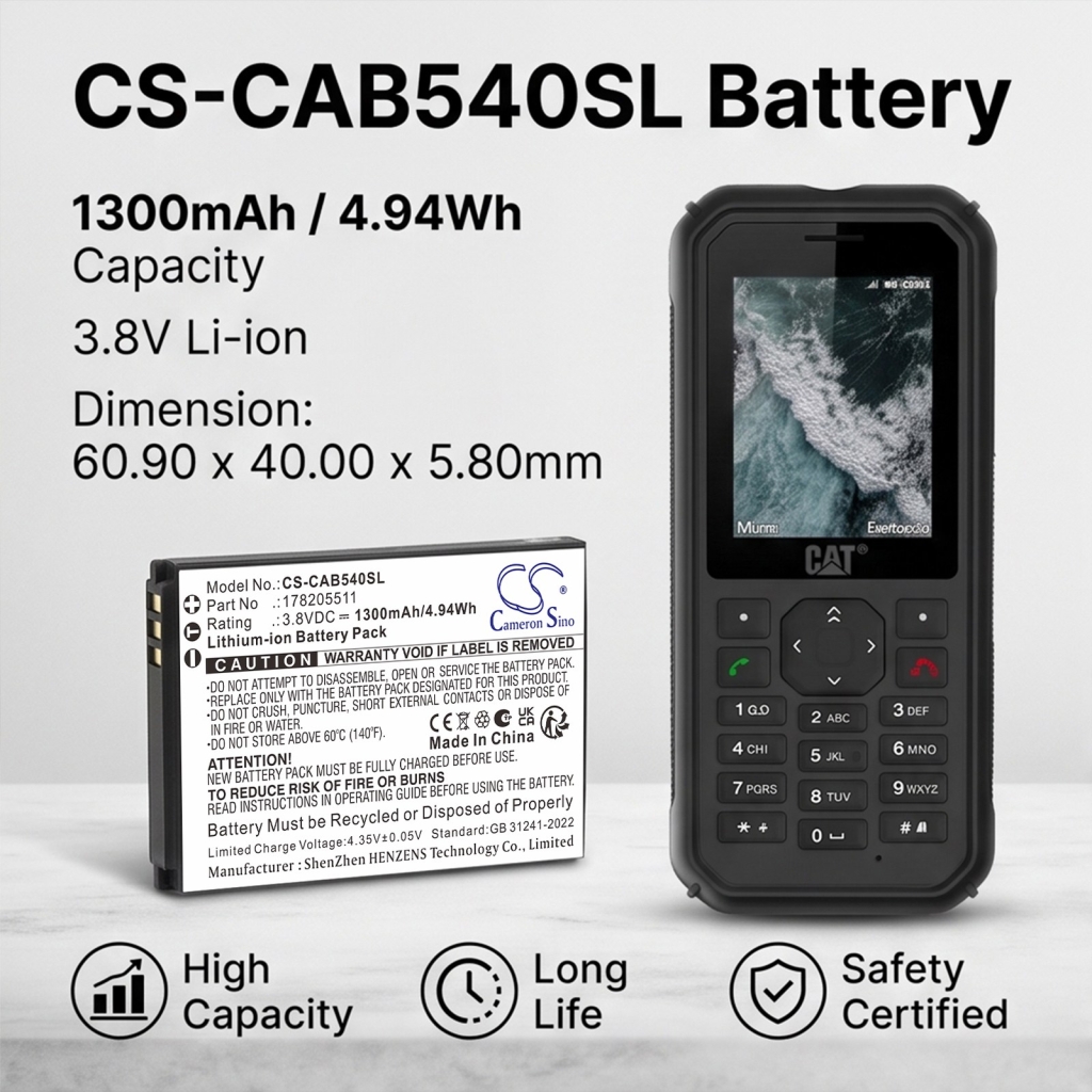 Baterías compatible con CAT B40 B40 CS-CAB540SL