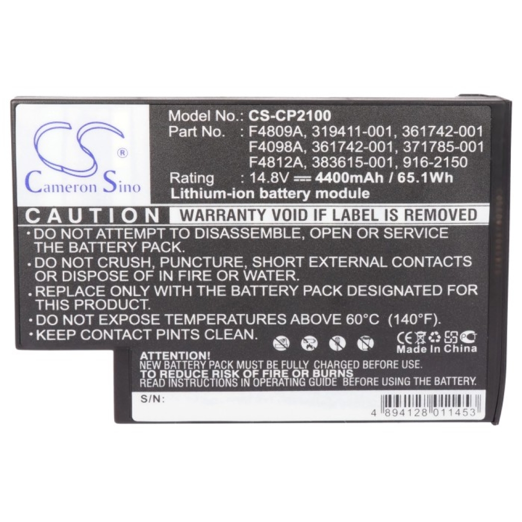 Batería para portátil Compaq Pavilion ZE4354EA-DG607A (CS-CP2100)