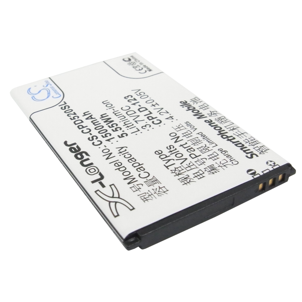Cameron Sino CS-CPD520SL battery 3.7V 1500mAh angled label view